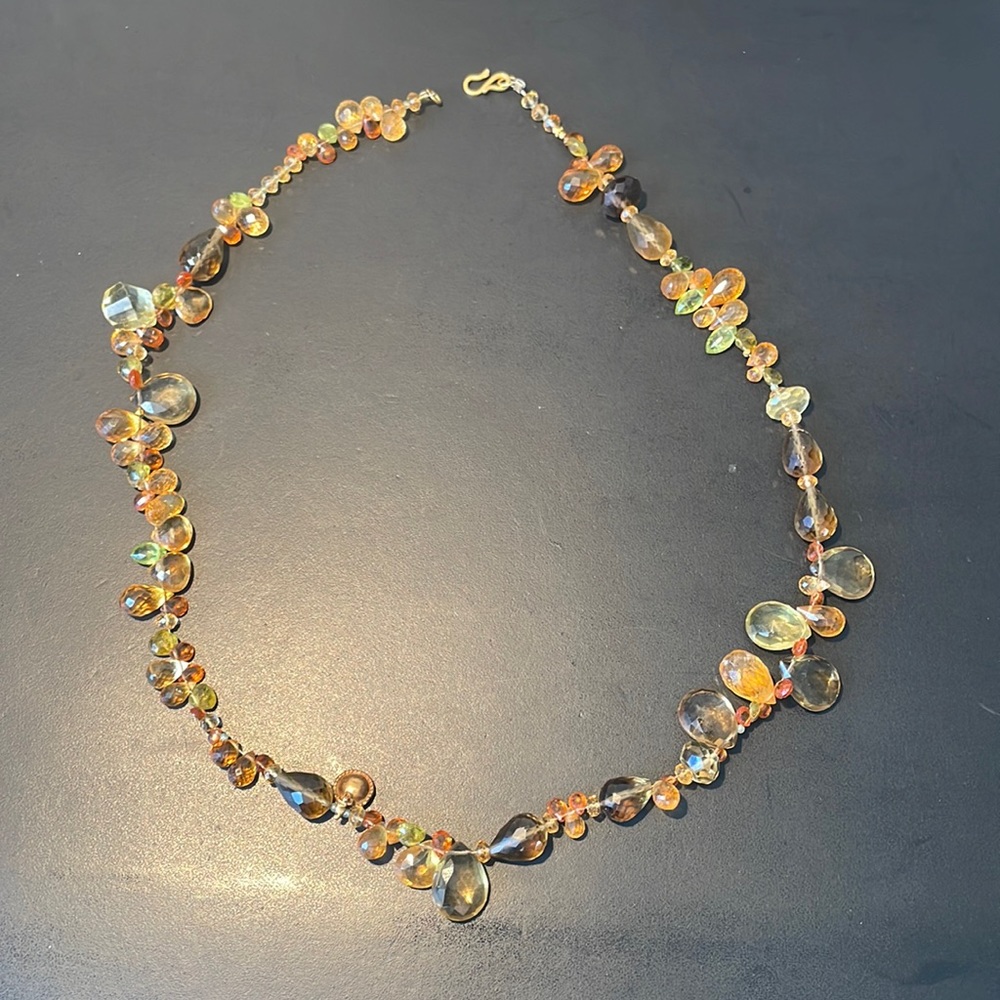 Citrine hand strung artisan made necklace